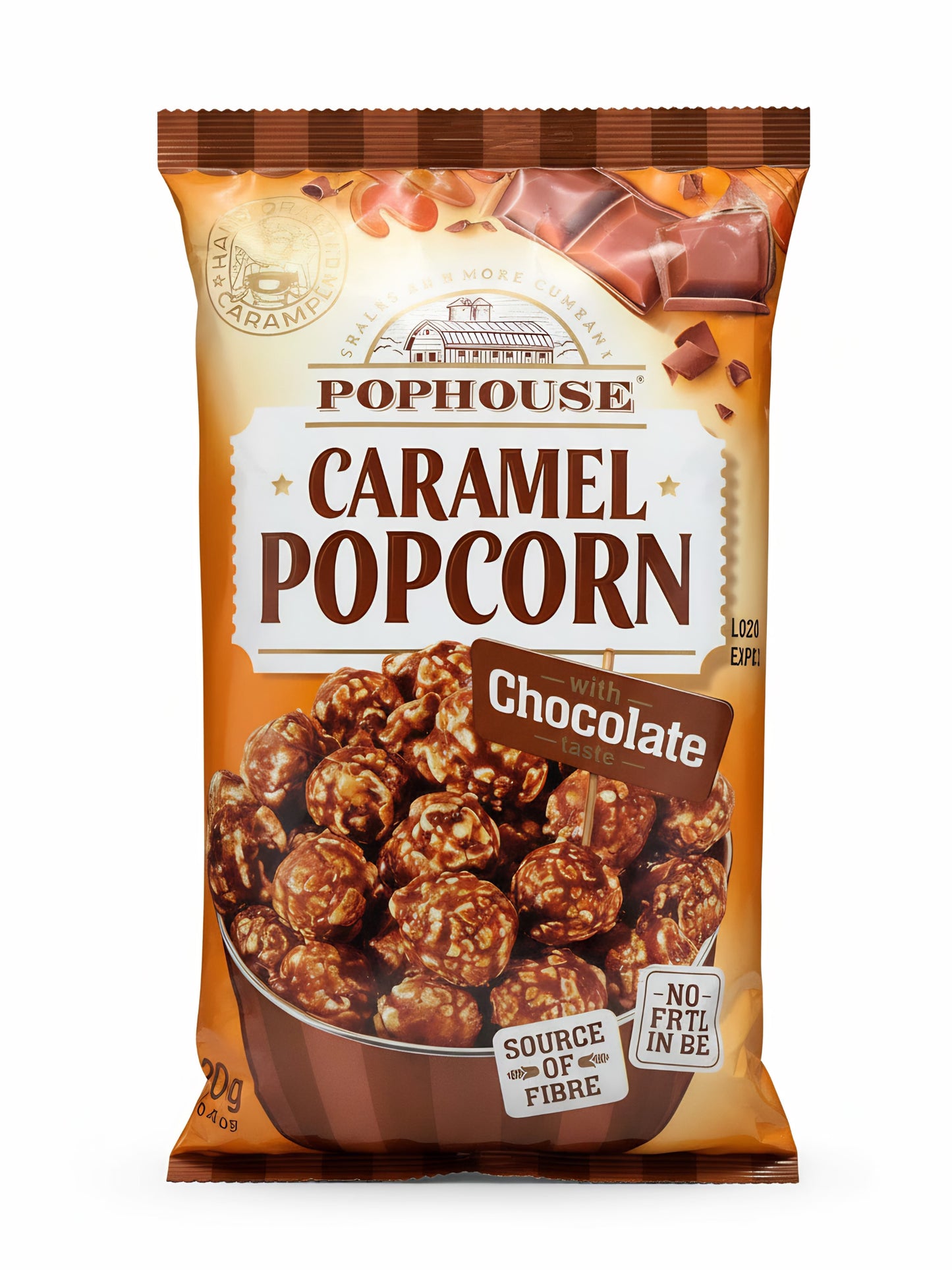 Caramel Popcorn Chocolate 180g POPHOUSE – karamellisiertes Popcorn mit Schokolade