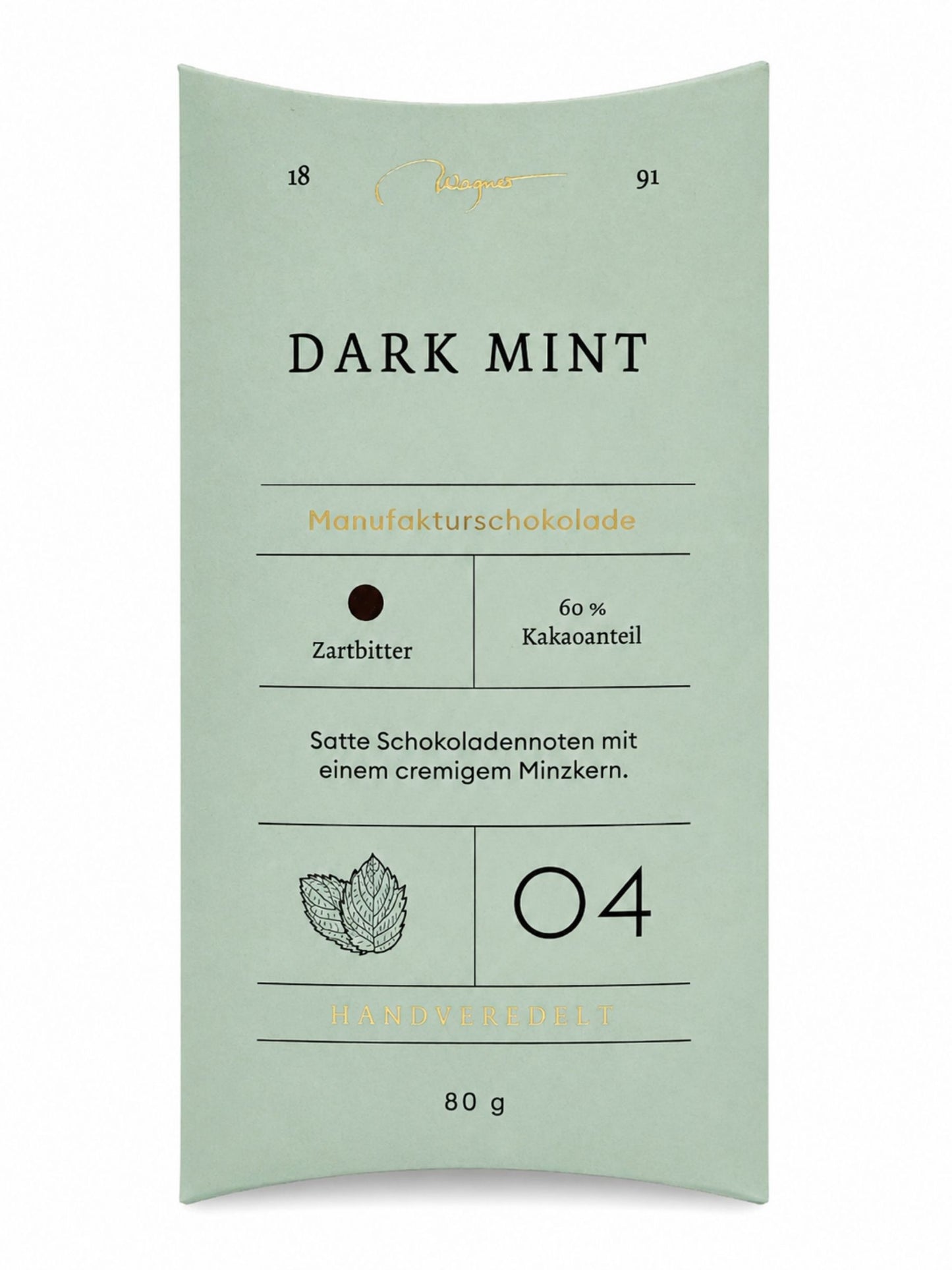 Manufakturschokolade Dark Mint Zartbitter 80g Wagner Pralinen