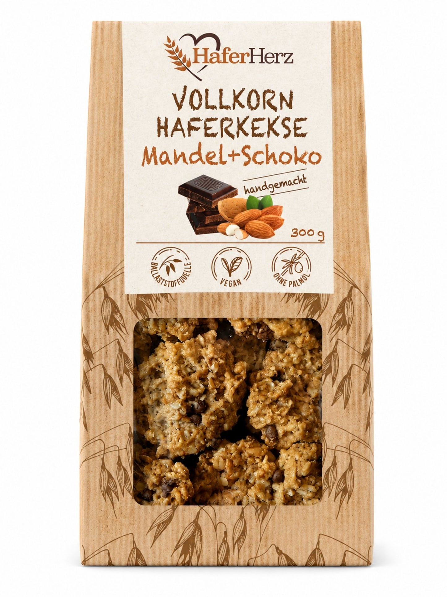 HaferHerz Vollkorn Haferkekse Mandel Schoko 300g