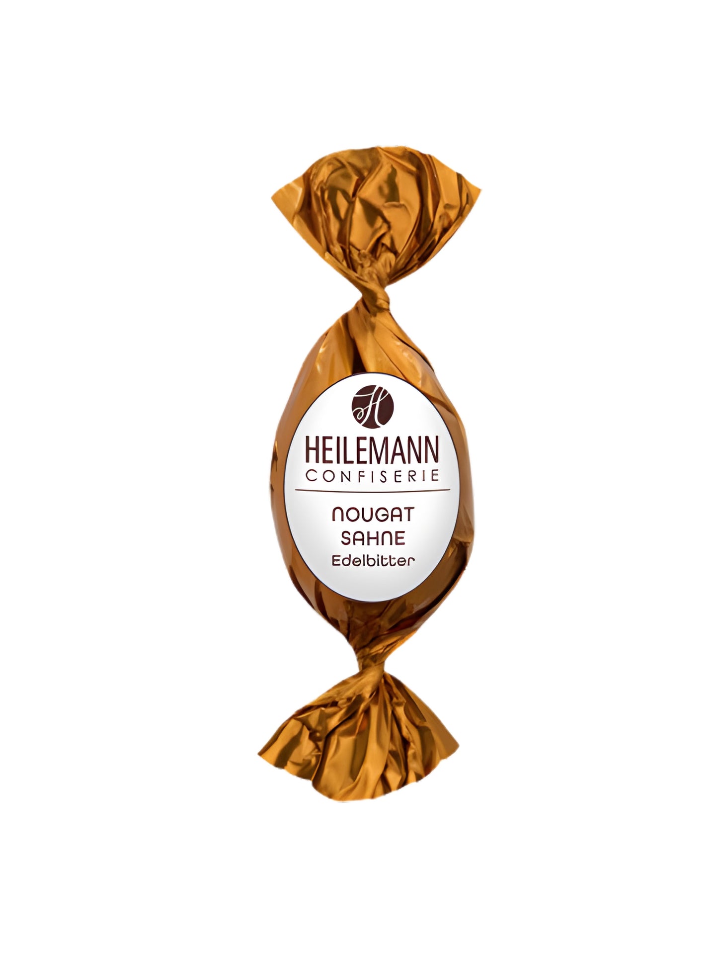 Heilemann Nougat-Sahne-Osterei: Edelbitterschokolade mit zartschmelzender Nougat-Sahne-Füllung, perfekt zum Verschenken oder Dekorieren, erhältlich in der Confiserie Dreyer.
