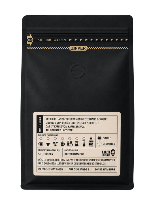 Rückseite und Inhalt Espresso No3 Uganda Ngomo Bohne 250g Kaffee Brewda
