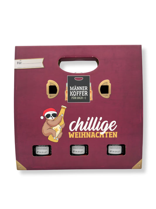Rückseite Männerkoffer Chillige Weihnachten Lagerbier 3x0,33l La Vida Weihnachtsgeschenk
