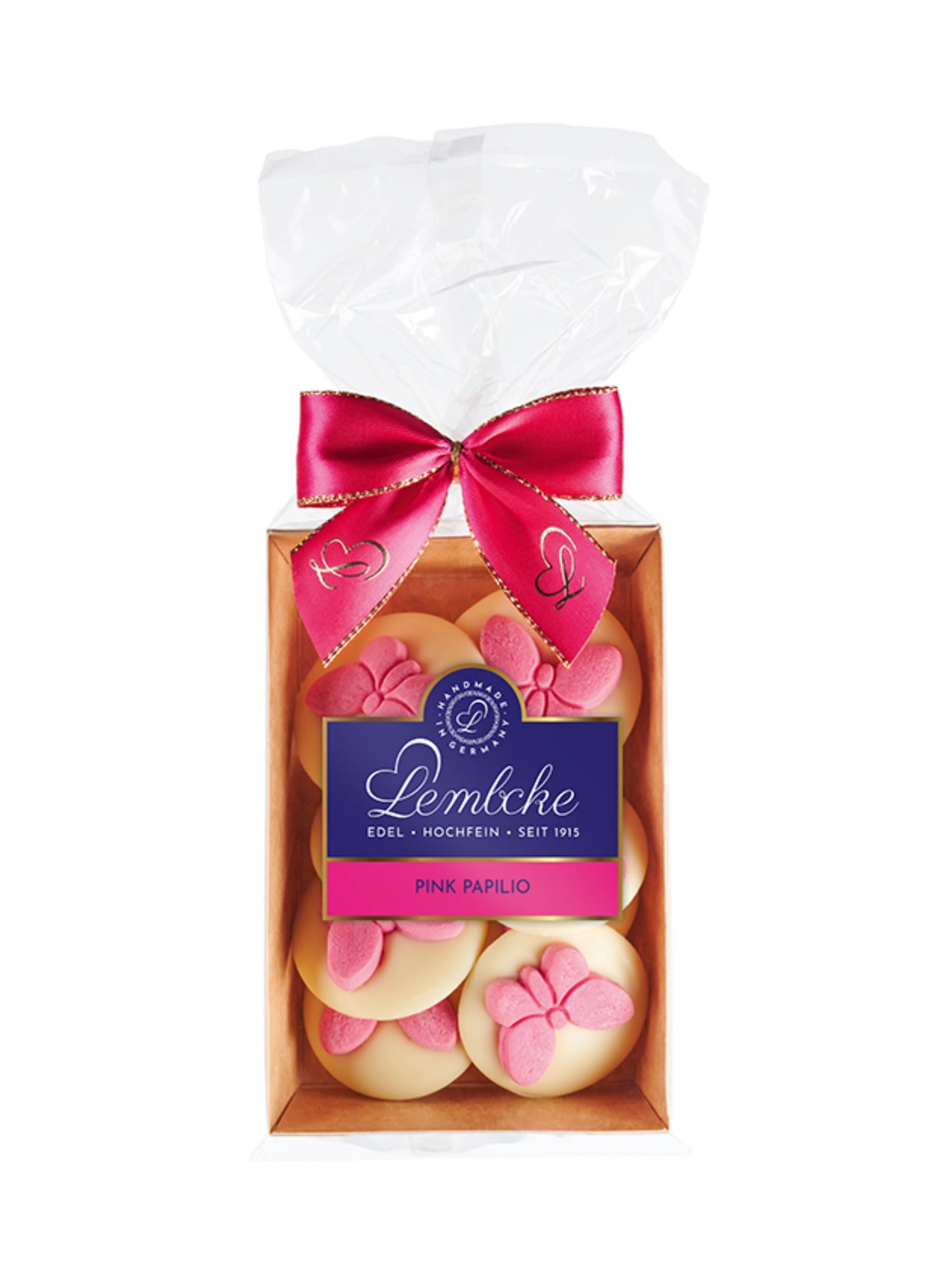 Pink Papilio Lembcke Buttergebäck mit weißer Schokolade