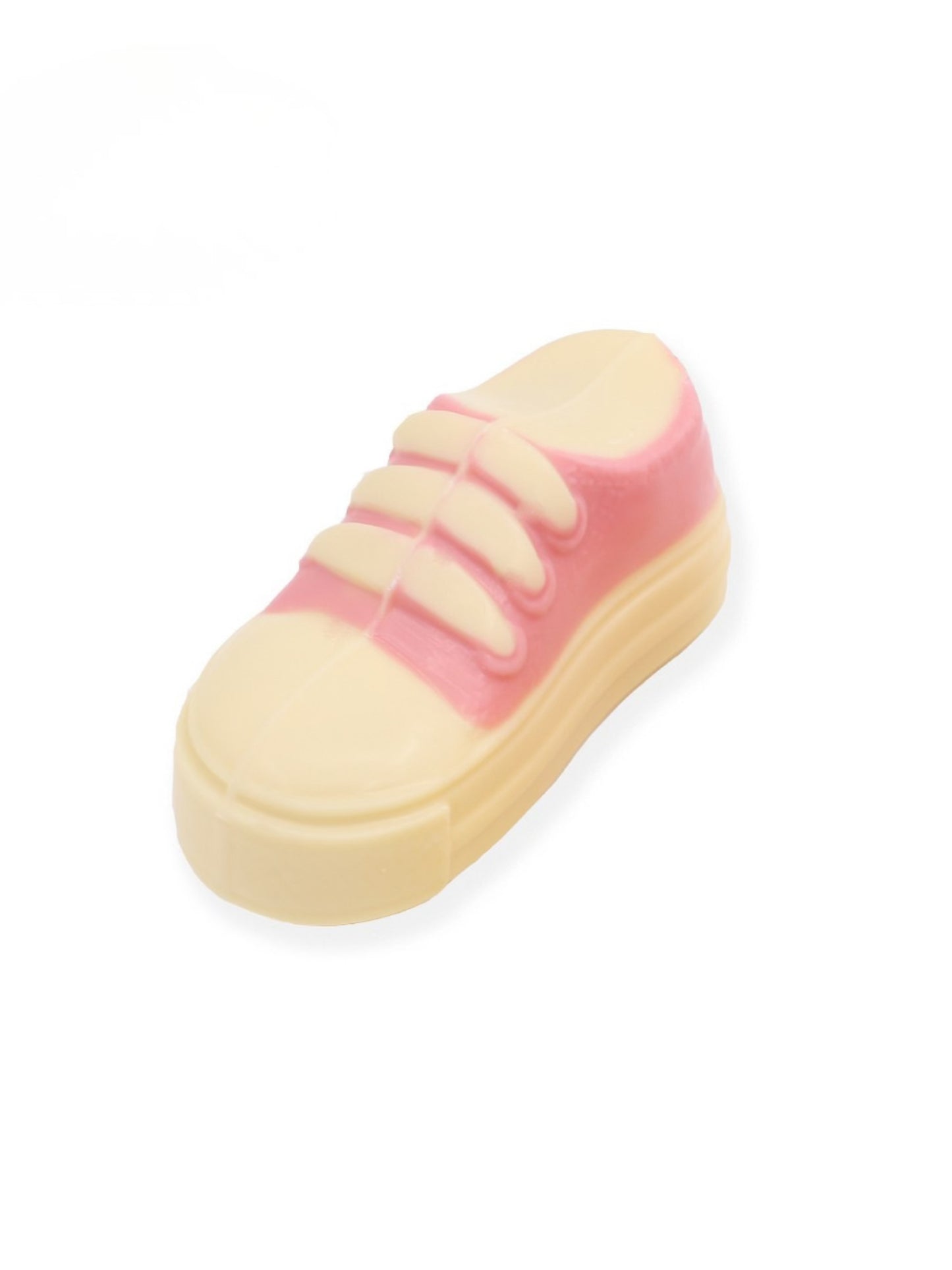 Schokoladen Babyschuh rosa aus weißer Schokolade 90g
