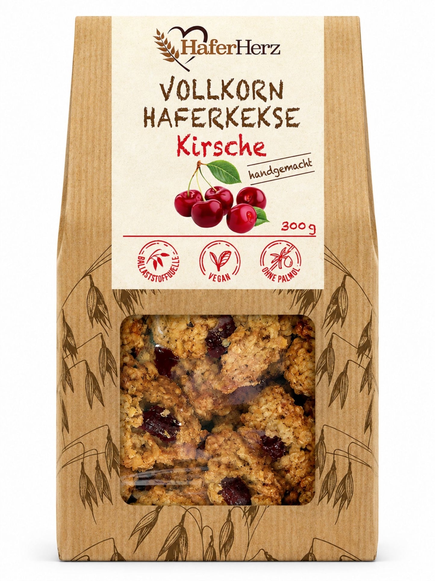 Vollkorn-Haferkekse Kirsche vegan 300g HaferHerz