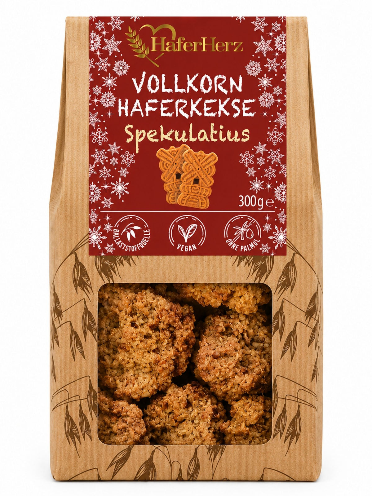 Vollkorn Haferkekse Spekulatius vegan 300g HaferHerz