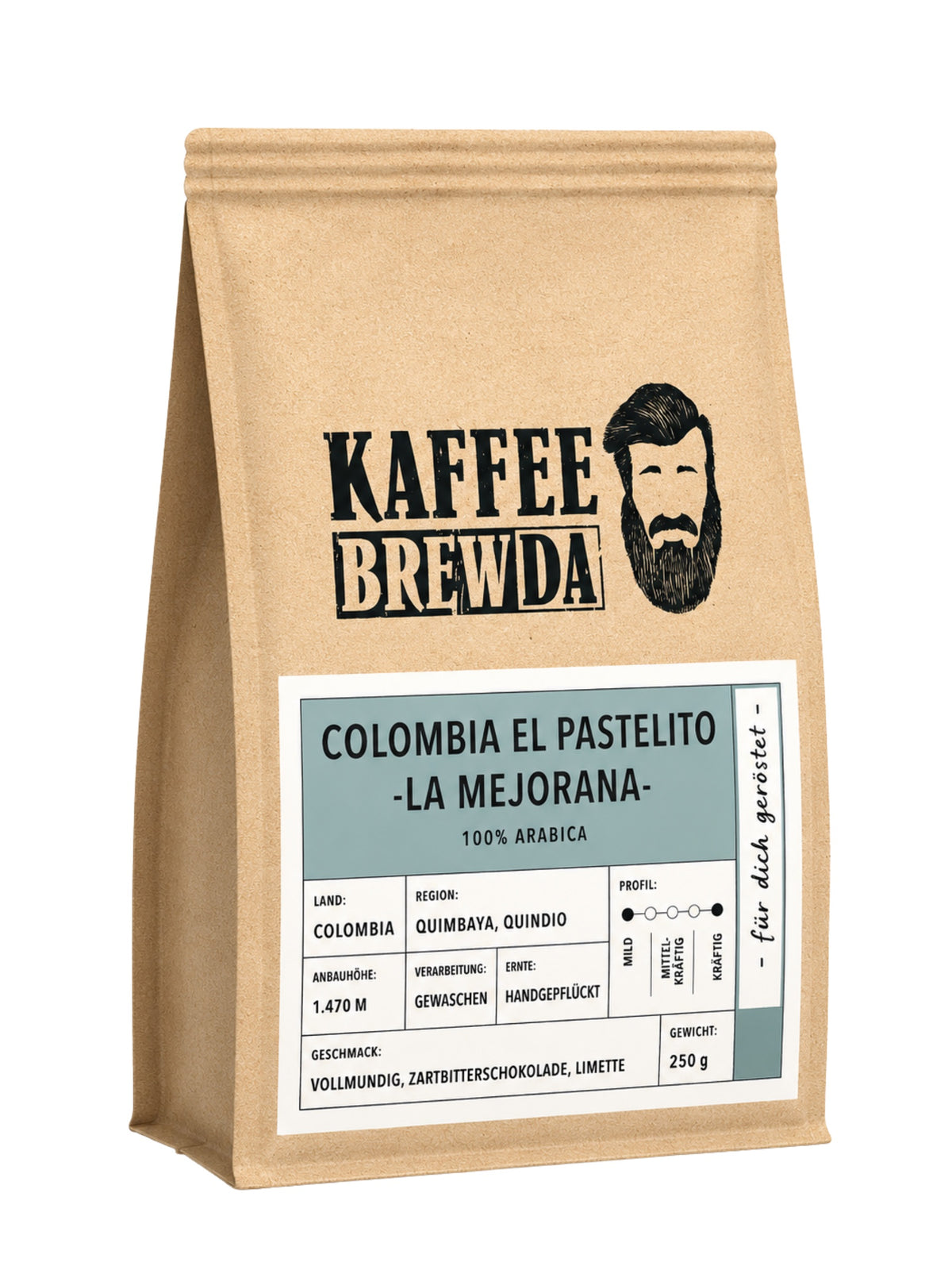 Colombia El Pastelito La Mejorana Kaffee gemahlen 250g Brewda