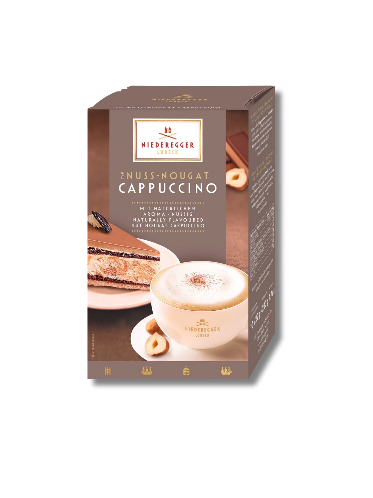 Nuss-Nougat Cappuccino Pulver 220g Niederegger Stick Portionsbeutel