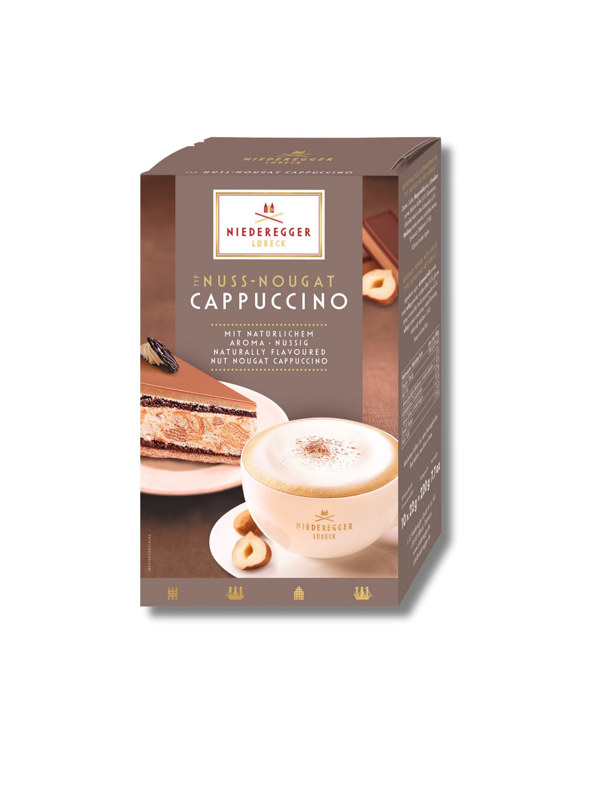 Nuss-Nougat Cappuccino Pulver 220g Niederegger Stick Portionsbeutel