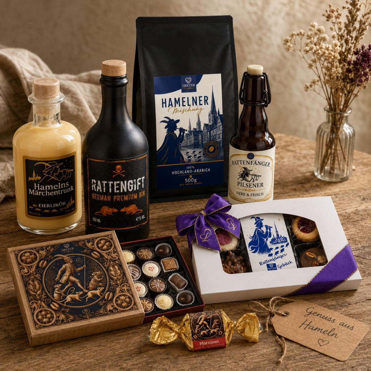Hamelner Spezialitäten der Dreyer Confiserie als Souvenir und Geschenk