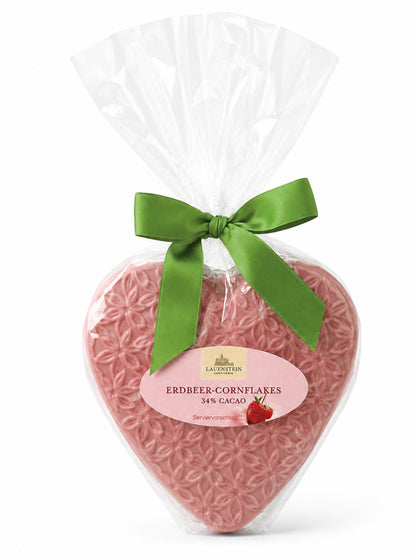 Erdbeer-Cornflakes-Herz 95g Lauenstein Confiserie