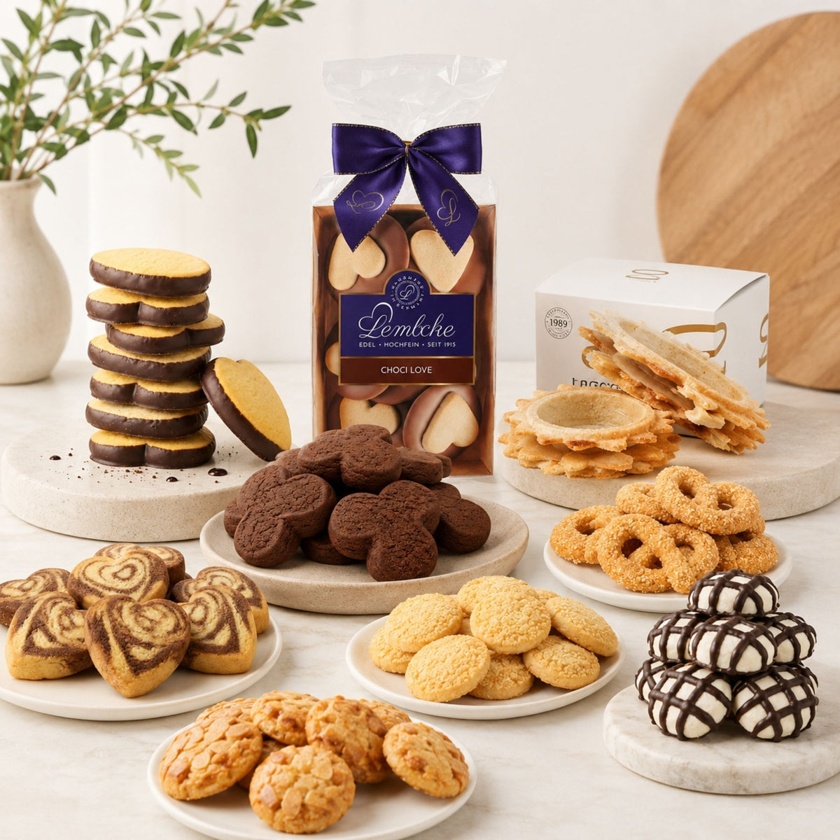 Gebäck Vielfalt auf Tisch Dreyer Confiserie