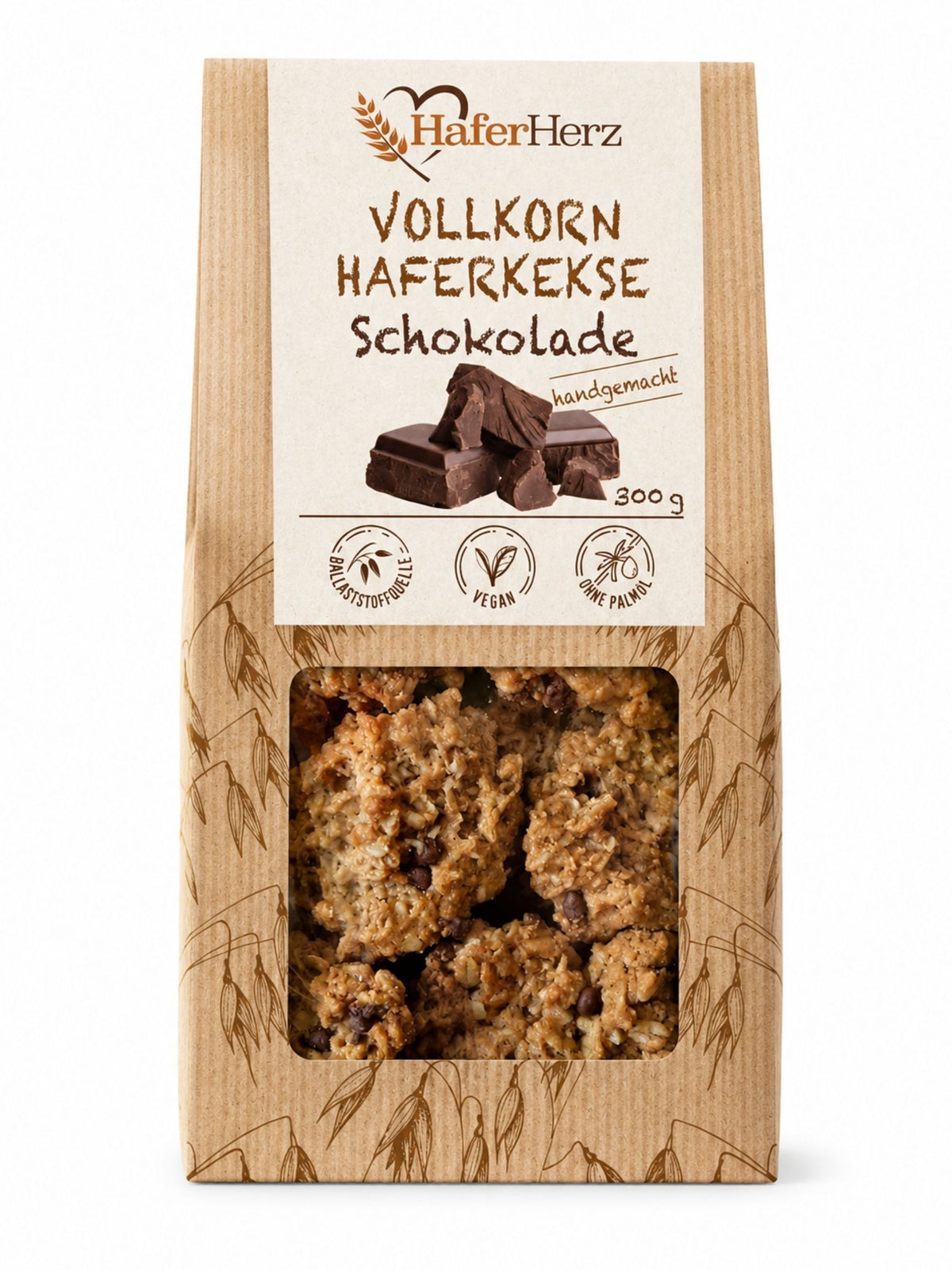 HaferHerz Vollkorn Haferkekse Schokolade 300g