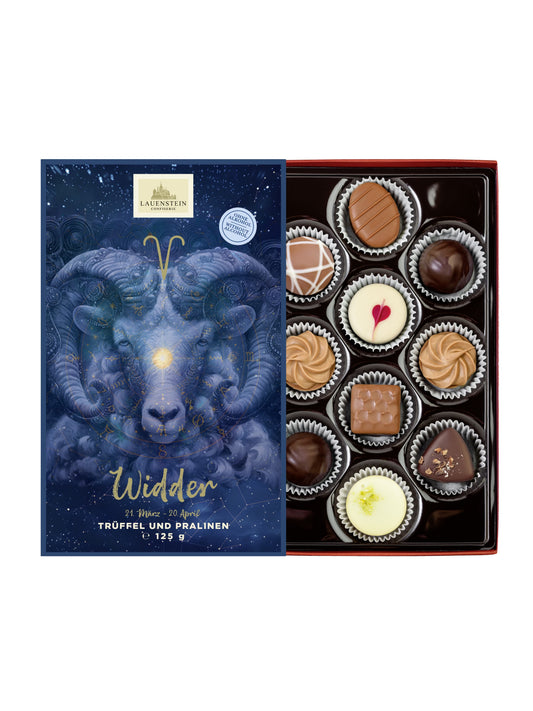 Lauensteiner Sterne Edition Widder Pralinen alkoholfrei 125g Geschenkbox