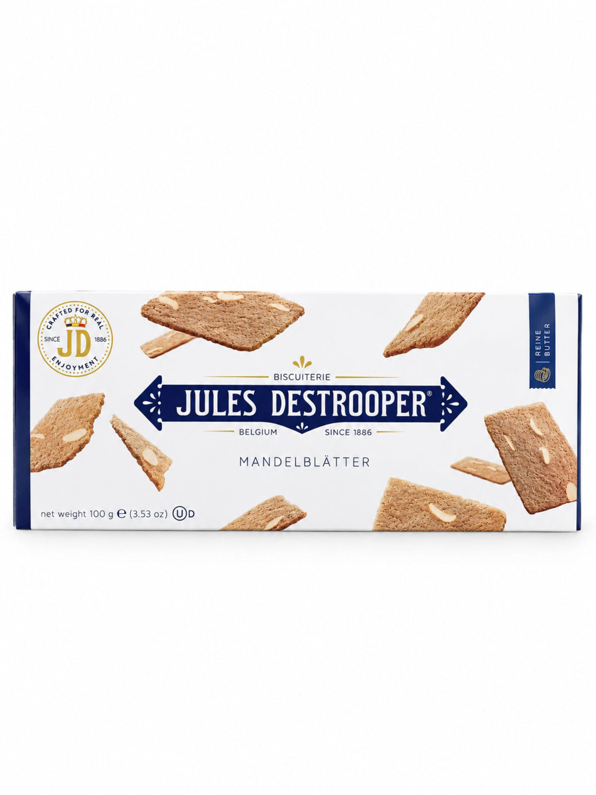 Jules Destrooper Mandelblätter 100g mit Butter und Mandeln