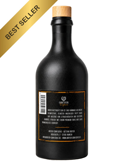 Rattengift Premium Gin Zitrus 500ml 47% Vol Dreyer Confiserie Rückseite