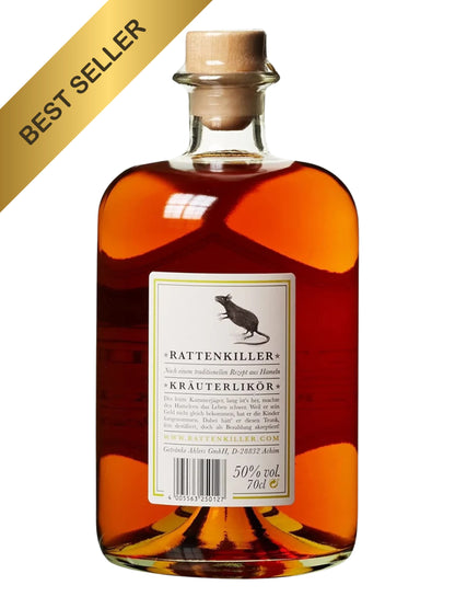 Rattenkiller Kräuterlikör 700ml 50% Vol Dreyer Confiserie Rückseite