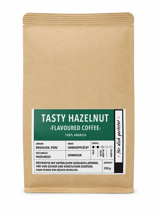 Tasty Hazelnut Kaffee gemahlen 250g Kaffee Brewda