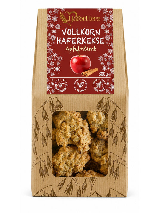 Vollkorn Haferkekse Apfel & Zimt vegan 300g HaferHerz