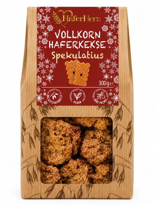 Vollkorn Haferkekse Spekulatius vegan 300g HaferHerz