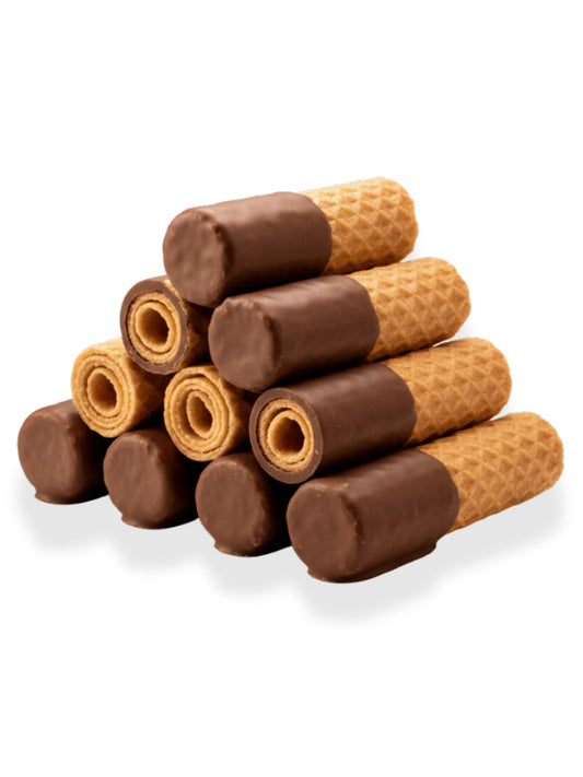 Waffelröllchen mit Vollmilchschokolade 200g Dreyer Confiserie